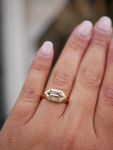 Hexagon Hidden Halo Signet