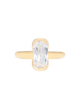 1.71 Carat Elongated Cushion Partial Bezel Ring