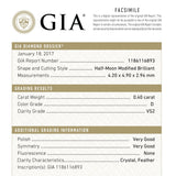 0.40ct 4.90x4.20x2.94mm GIA VS2 D Half Moon Brilliant 19587-01