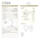 1.03ct 8.00x5.24x3.52mm GIA I1 Fancy Dark Grey Pear Brilliant 19924-01