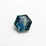 1.35ct 6.54x6.52x3.36mm Blue-Teal Hexagon Double Cut Sapphire 19374-01
