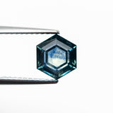 1.35ct 6.54x6.52x3.36mm Blue-Teal Hexagon Double Cut Sapphire 19374-01