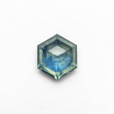 1.35ct 6.54x6.52x3.36mm Blue-Teal Hexagon Double Cut Sapphire 19374-01
