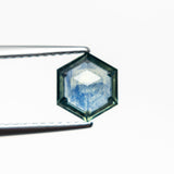 1.35ct 6.54x6.52x3.36mm Blue-Teal Hexagon Double Cut Sapphire 19374-01