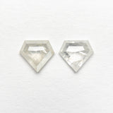 0.80cttw 2pc 5.14x5.62x1.98mm 5.15x5.62x1.84mm Shield Rosecut Matching Pair 20951-20