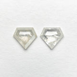 0.80cttw 2pc 5.14x5.62x1.98mm 5.15x5.62x1.84mm Shield Rosecut Matching Pair 20951-20
