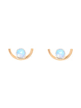 Blue Opal Arc Studs