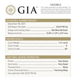 1.61ct 10.09x7.29x2.57mm GIA SI1 K Modern Antique Old Mine Cut 19807-01