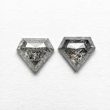 1.33cttw 2pc 5.93x6.38x2.50mm 5.90x6.34x2.29mm Shield Rosecut Matching Pair 22381-09