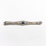 0.48ct Round Brilliant Sapphire 14K Yellow and White Gold Brooch 22756-01