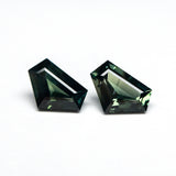 1.06cttw 2pc 6.42x4.38x2.60mm 6.50x4.41x2.53mm Shield Step Cut Sapphire Matching Pair 22768-01