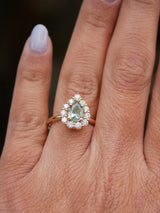Teal Sapphire Diana Ring