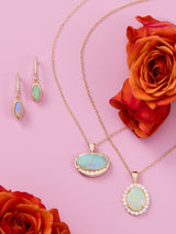 Opal Halo Pendant