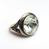 4.00ct Antique Round Rosecut 14K Yellow Gold and Silver Ring 27131-01