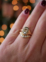 Elongated Antique Cushion Signet Ring