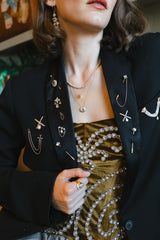 Diamond & Opal Crest Brooch