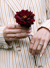 Green Tourmaline Triptych Ring