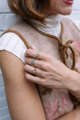 Pink Tourmaline Nautilus Ring