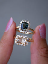 Teal Sapphire Diana Ring