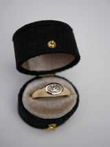 East West Diamond Signet Ring