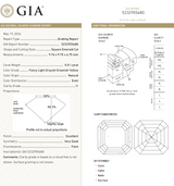 5.51ct 9.76x9.75x6.75mm GIA I1 Fancy Greyish Greenish Yellow Cut Corner Square Step Cut 28026-01