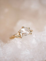Geo Diamond Halfmoon Solitaire Ring