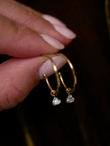Heart Diamond Hoops