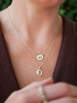 Champagne Sapphire Halo Pendant