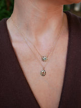 Champagne Sapphire Halo Pendant