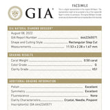 0.50ct 11.53x2.28x1.67mm GIA VS1 G Baguette Step Cut 22619-01