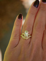 1.71 Carat Elongated Cushion Partial Bezel Ring