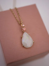 Peach Diamond Opal Pendant