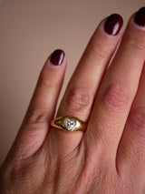Grand Heart Diamond Signet