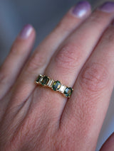 Green Sapphire & Baguette Ring