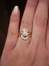 Oval Diamond Partial Bezel Ring