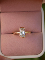 1.71 Carat Elongated Cushion Partial Bezel Ring
