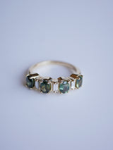 Green Sapphire & Baguette Ring