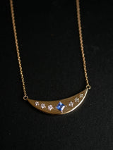 Blue Sapphire Arc Pendant