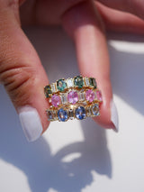Green Sapphire & Baguette Ring