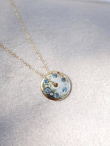Teal Sapphire + Diamond Spinner Necklace
