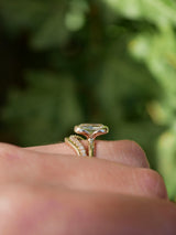 1.71 Carat Elongated Cushion Partial Bezel Ring