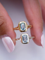 March Aquamarine Signet Ring