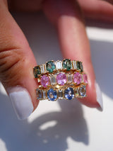 Pink Sapphire & Baguette Ring