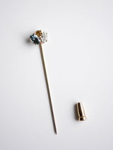 Citrine & Sapphire Stick Pin Brooch
