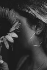 Hammered Hexagon Hoops - Emily Warden Designs Site