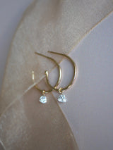 Heart Diamond Hoops