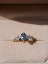 Blue Sapphire Compass Ring