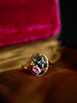 Mixed Cut Rainbow Signet Ring