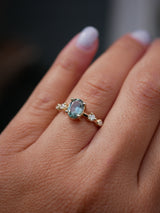 Teal Sapphire Distance Ring