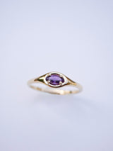 February Amethyst Signet Ring